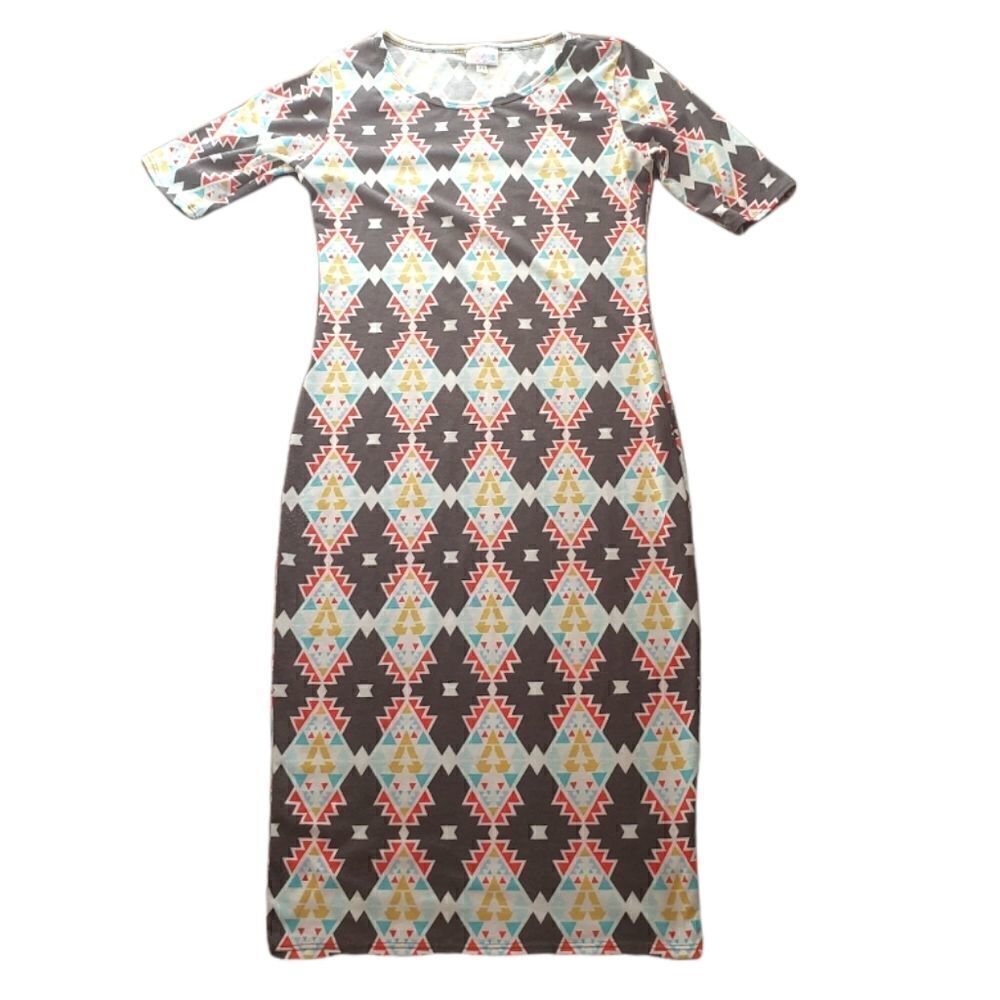 ‎🥳Lularoe Julia Bodycon Tribal Print Dress Size XS